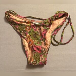 Wild Fable Floral Bikini Bottoms XXS | String Tie Side | Retro Flower Print -NWT